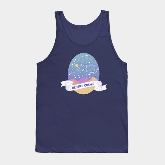 Desert Cosmic Nighttime Sands | Constellations Graphic Design Tank Top by Mia Delilah